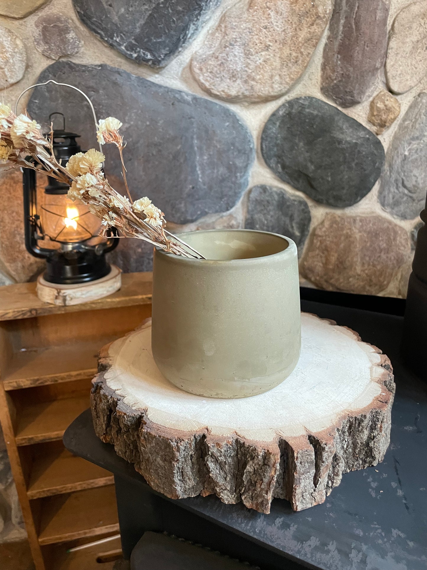 Medium Handmade Stone Cement Concrete Planter