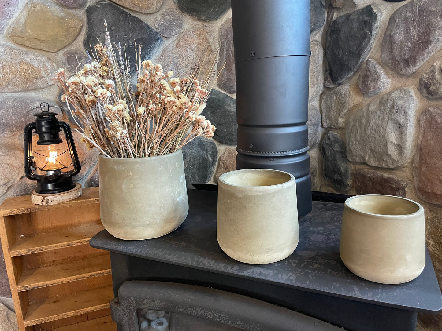 Large Handmade Stone Cement Concrete Jar