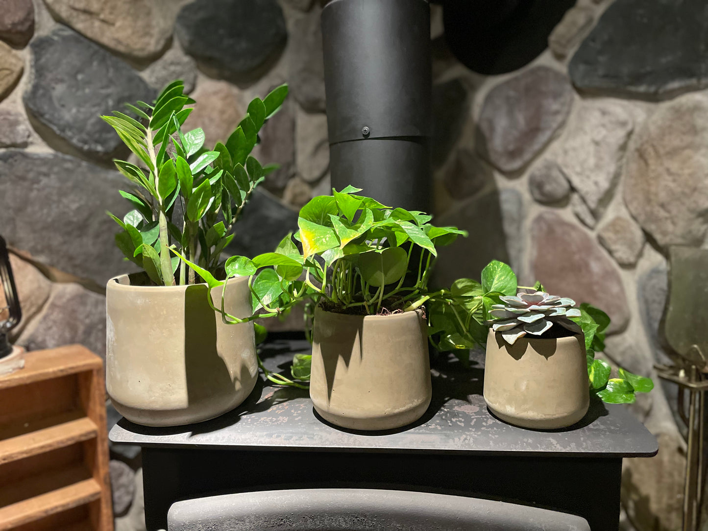 Large Handmade Stone Cement Concrete Jar