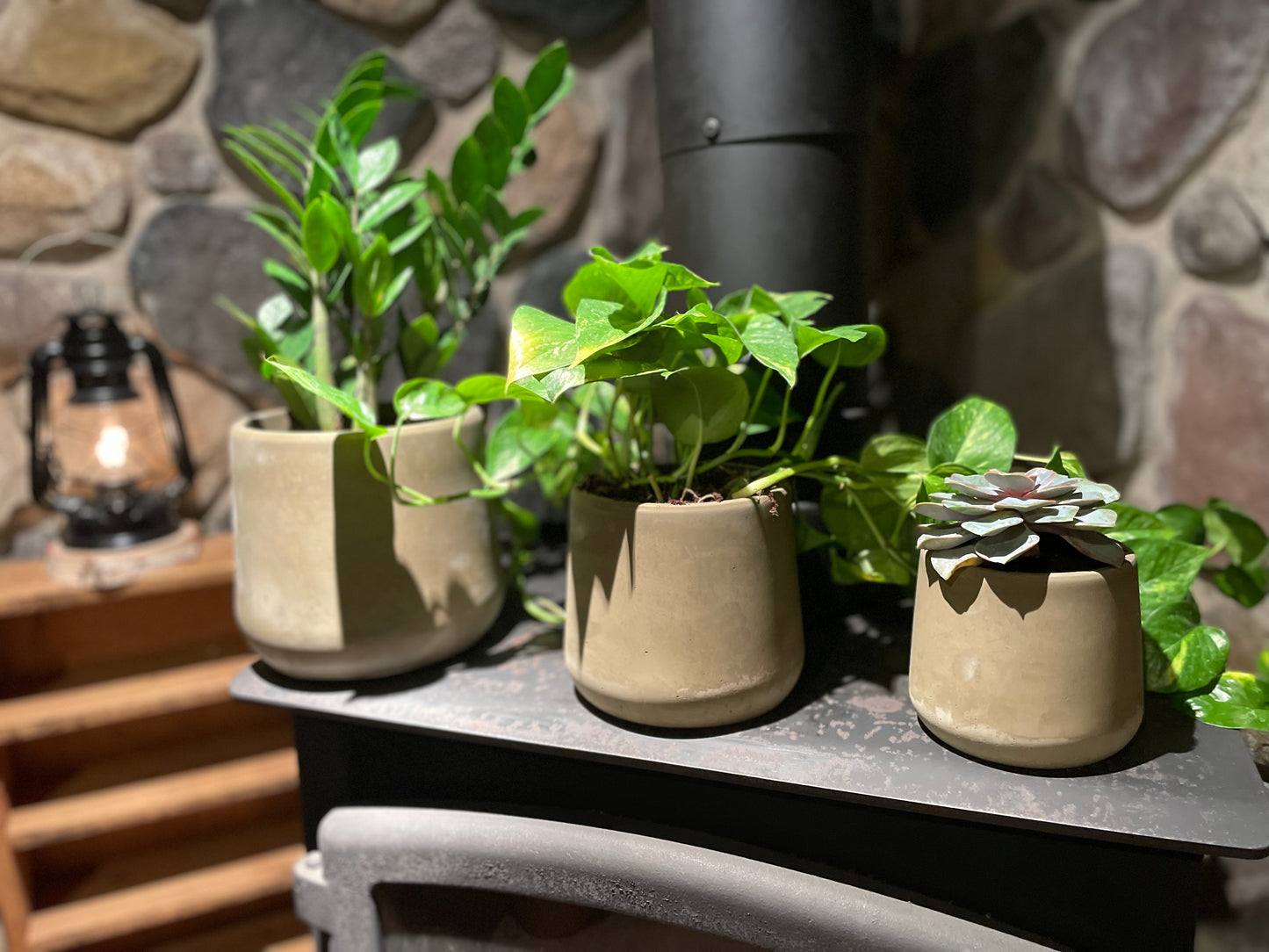 Medium Handmade Stone Cement Concrete Planter